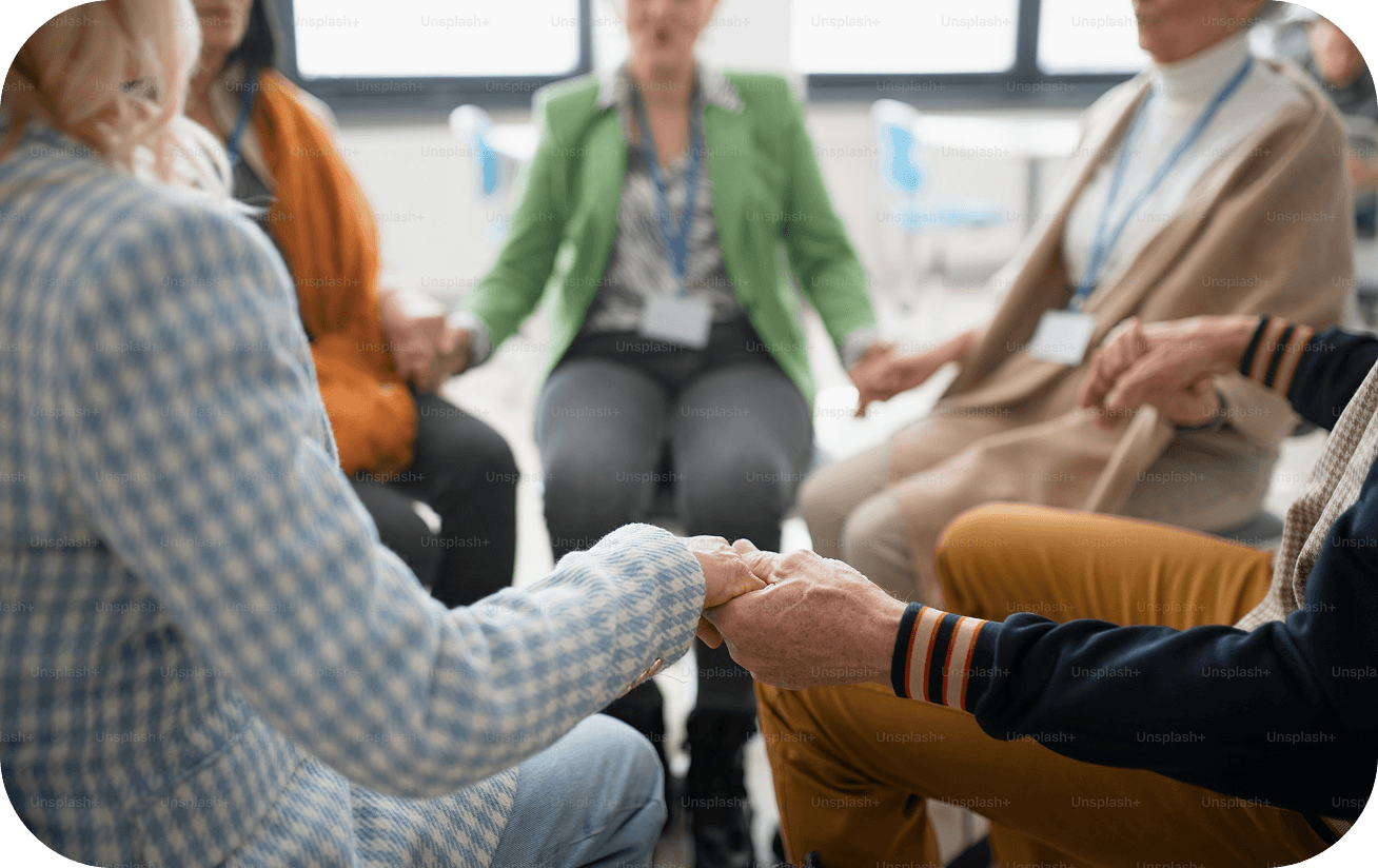 Therapy community group session